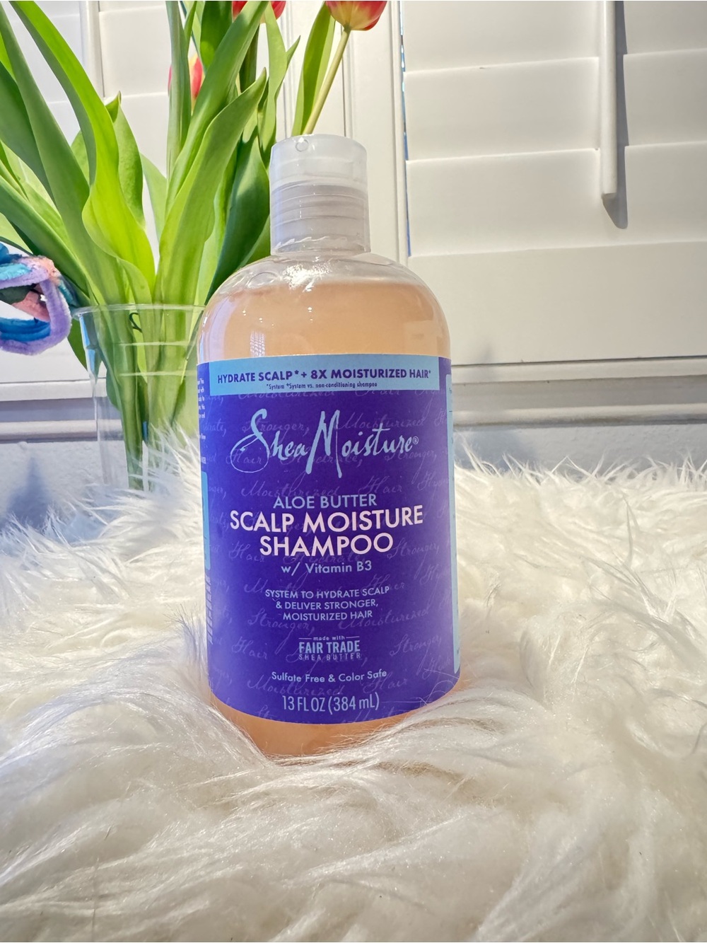 Shea Moisture Aloe Butter Scalp Moisture Shampoo - Purple & Peach Bottle